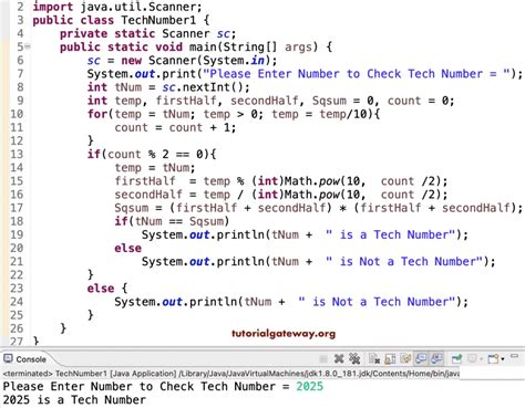 tech number in java|number based programs in java.